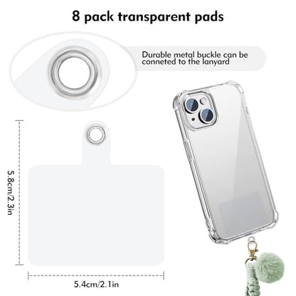 8 Pcs Phone Lanyard Tab,Plastic Phone Tether Tab for Safety Drop Protection