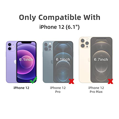 5 in 1 Clear Case for iPhone 12 6.1-Inch, with 2 Screen Protector and 2 Camera Lens Protector, 9H Edge Protection Tempered Glass Film, Shockproof Drop Transparent Protection Cover - size: iPhone 12