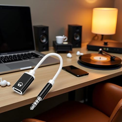 3.5mm USB to Aux Adapter 3.5mm Analog Cable Type-C Converter Earphone Compatible with MP3 Players Aux Adapter,CD Players, Laptops, Tablets, Smartphone,Headphone Adapters (Black)