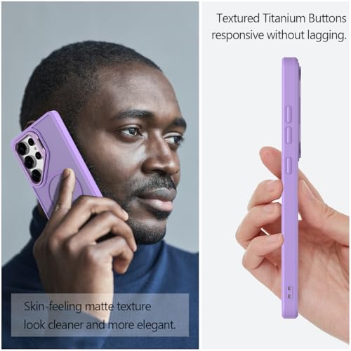 Nvollnoe for Samsung S25 Ultra Case Compatible with MagSafe Military Grade Shockproof Heavy Duty Protective Adjustable Kickstand Matte Semi Clear Phone Cover for Samsung S25 Ultra(Light Purple) - color: Light Purple
