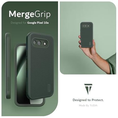 TUDIA for Google Pixel 10a Case (2026) - [MergeGrip] Dual Layer Heavy Duty Slim [Military Grade Drop Tested] Shockproof Protective Pixel 10A Phone Cases - Pine Green - color: Pine Green, size: Pixel 10a Standard