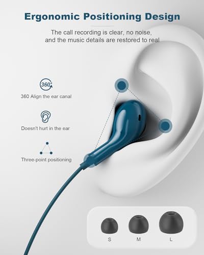 USB C Headphones for iPhone 15 Plus 16 Pro 17 Pro Max Pixel Redmi Magnetic - color: Blue
