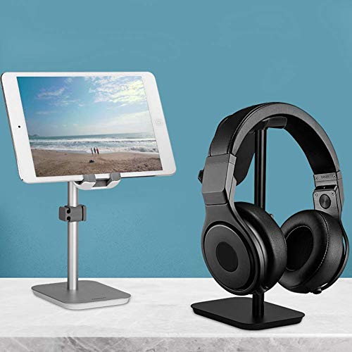 Headphone Stand Phone Holder (Black) - color: Black