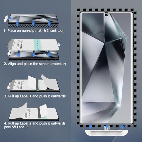 LYWHL 3 Pack Screen Protector for Samsung Galaxy S24 Ultra, Durable Flexible TPU Hydrogel Film, Full Edge Coverage Protection Anti-Scratch Shock-Resistant, Sensitive Touch & Fingerprint Unlock - size: 6.8 inch - Samsung Galaxy S24 Ultra