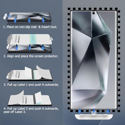 LYWHL 3 Pack Screen Protector for Samsung Galaxy S24 Ultra, Durable Flexible TPU Hydrogel Film, Full Edge Coverage Protection Anti-Scratch Shock-Resistant, Sensitive Touch & Fingerprint Unlock - size: 6.8 inch - Samsung Galaxy S24 Ultra