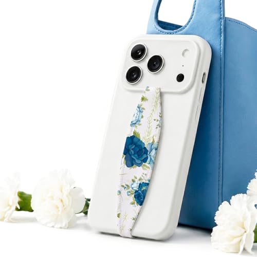 Switchbands Aesthetic Flower Phone Grip Strap – Reversible Floral Phone Strap, Arthritis Friendly, Anti-Theft Security, Wireless Charging Compatible, Universal Cell Phone Grip – Blooming Blue - color: Blooming Blue, size: Pack of 1
