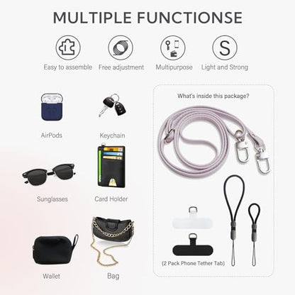 BFSD·DM Phone Crossbody Strap, Universal Crossbody Patch Phone Lanyards,Phone Lanyards for Around The Neck,Phone Strap,Compatible with Most Smartphones(Purple) - color: Purple