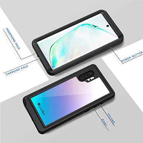Lanhiem Galaxy Note 10+ Plus Case, Built-in Screen Protector [Compatible with Fingerprint ID], IP68 Waterproof Dustproof Shockproof Full Body Protective Cover for Samsung Galaxy Note 10+ / Note 10+ 5G - size: for Samsung Note 10+ Plus
