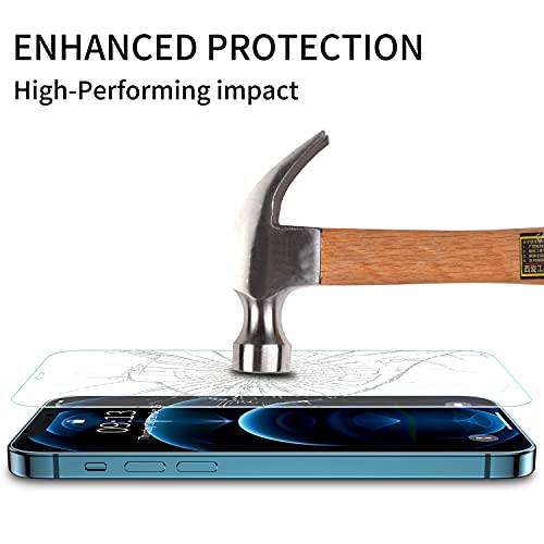ImpactStrong 3-Pack Shatterproof Tempered Glass Screen Protector for iPhone 12 / iPhone 12 Pro [Easy Installation Frame] [Bubble Free] [9H Hardness] [Full Coverage] Case Friendly, 6.1 Inch - size: iPhone 12/12 Pro