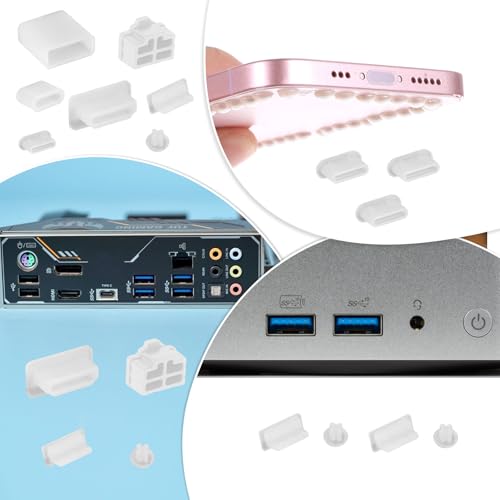 50 PCS 7 Types USB Cover Silicone USB Port Cover Dust Plug