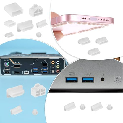 50 PCS 7 Types USB Cover Silicone USB Port Cover Dust Plug