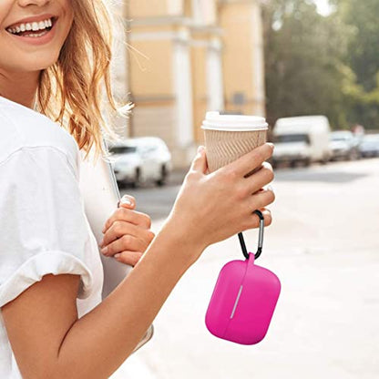 Lerobo for AirPod Pro Case, Soft Silicone Cover with Keychain, Rose Pink - color: Rose Pink