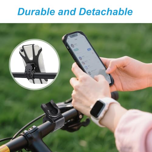 Kinizuxi Bike Phone Mount,360°Rotation Detachable Handlebar Holder - color: One Black