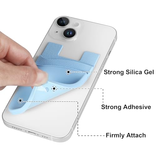Senose Cell Phone Wallet, Silicone Sticky Credit Card Holder for Phone Case - color: Blue+Sierra+Navy+Light Blue+Black