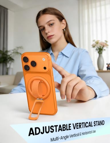 Lamicall Cosmic Orange Silicone Finger Loop Magnetic Phone Grip for MagSafe - color: Cosmic Orange - Zinc Alloy - Silicone Grip