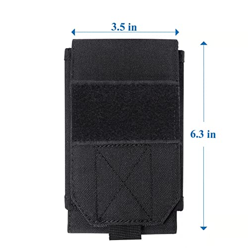 Black Tactical Molle Waterproof Cellphone Pouch Case,Heavy Duty Phone Holster Bag for iPhone 11 12 13 Pro Max Samsung S22 S21 S20 FE Note 20 A02S Less 6.7" Phone with 2 Pack Canada Flag Patch - color: Black & 2 Red/white Patch