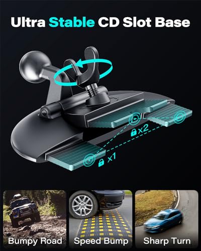 1Zero for MagSafe CD Phone Holder for Car, Foldable Longarm CD Phone Mount - style: Strong-17 N54 Magnets