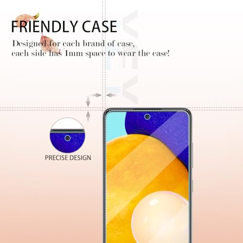 Galaxy A52 HD Clear Tempered Glass Screen Protector + Camera Lens Protectors, [2+2 Pack] [3D Glass] [Anti-Glare] [Bubble-Free] Screen Protector Glass For Samsung Galaxy A52 5G - size: Galaxy A52