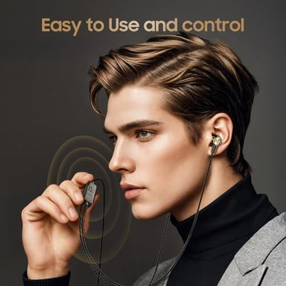 Rayleigh Wired Earbuds with Microphone and Heavy Bass Stereo 3.5mm - color: Black