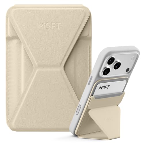MOFT Magnetic Wallet Stand Compatible with iPhone 16/15/14/13/12 Series, Angle Adjustment & Magsafe Compatible MOVAS Phone Stand,Earthen Beige - color: Beige, size: Standard