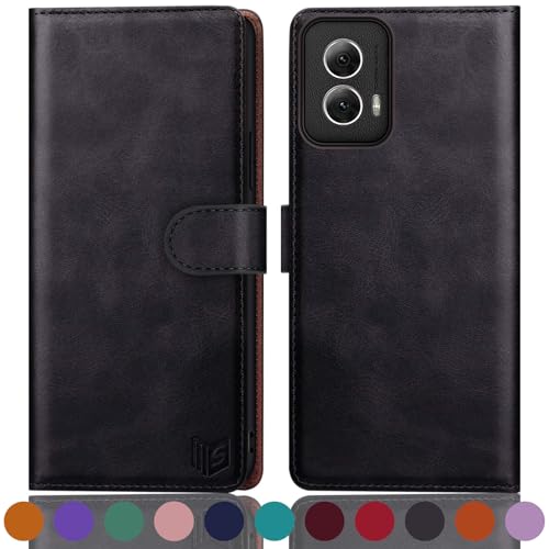 SUANPOT for Motorola Moto G Power 5G 2024 6.7" Wallet case with RFID Blocking Credit Card Holder,Flip Book PU Leather Protective Cover Women Men for Power 5G 2024 Phone case Black - color: Black
