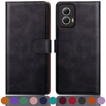 SUANPOT for Motorola Moto G Power 5G 2024 6.7" Wallet case with RFID Blocking Credit Card Holder,Flip Book PU Leather Protective Cover Women Men for Power 5G 2024 Phone case Black - color: Black