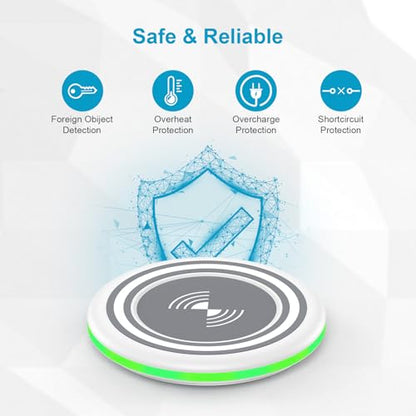 15W Wireless Charger Fast Charging Pad for iPhone 17/Air/16e/16/15 Pro Max, Android Wireless Charger Samsung Charging Station for Galaxy S25 Ultra/S24 FE/S24 Pixel 10/10 Pro/9/9 Pro XL/Fold/8a/8/7 Pro