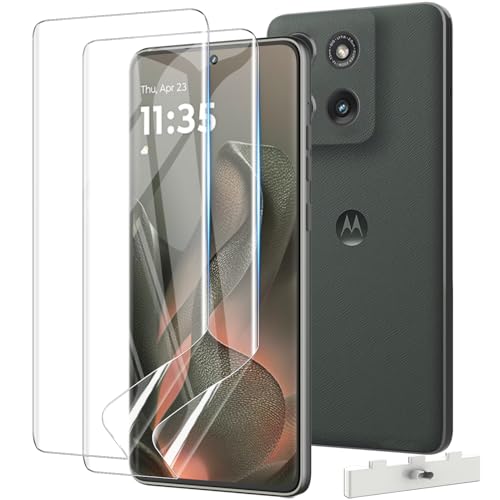 2 Pack Screen Protector for Motorola Edge 2025,Soft Flexible TPU Film Screen Protector for Moto Edge 2025,Full Coverage,HD Clear,Support Fingerprint Unlock,with Easy Installation Alignment Tool