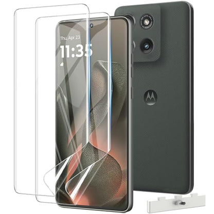 2 Pack Screen Protector for Motorola Edge 2025,Soft Flexible TPU Film Screen Protector for Moto Edge 2025,Full Coverage,HD Clear,Support Fingerprint Unlock,with Easy Installation Alignment Tool