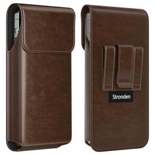 Stronden Magnetic Closure Holster for Google Pixel 11 Pro, 11, 10 Pro, 10, 9 Pro, 9 - Leather Belt Case Premium Pouch (Fits Slim/Regular Case On) (Coffee Brown, Medium) - color: Coffee Brown, size: Medium