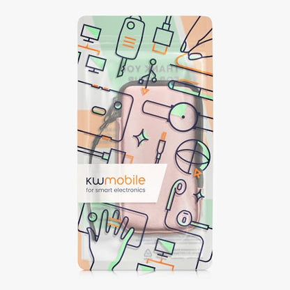 kwmobile Universal Phone Pouch Size XL - 6.7/6.8" - Neoprene Smartphone Pouch with Zip - Water-Repellent Mobile Phone Case - Sleeve in Metallic Rose Gold - color: metallic rose gold, size: XL - 6.7/6.8"