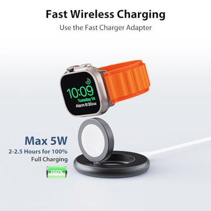 KU XIU 5W Fast Charging for Apple Watch Charger Foldable Magnetic Dock Gray