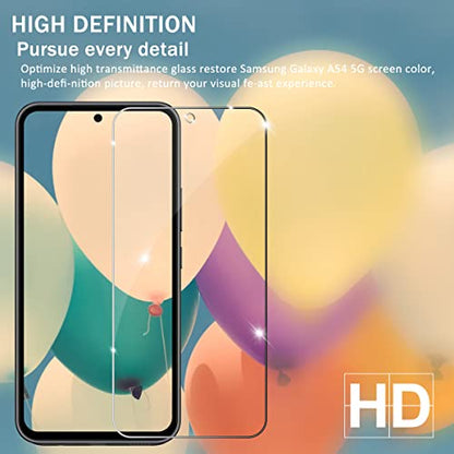 Galaxy A54 5G Screen Protector, [2 Pack] HD-Clear Tempered Glass Screen Protector [3D Touch][Bubble-Free][Anti-Scratch][Case-Friendly] Screen Protector Glass For Samsung Galaxy A54 - size: Galaxy A54 5G