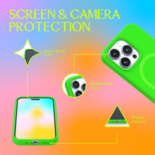 FELONY CASE - iPhone 14 Pro Case, Stylish Neon Green iPhone Case | Compatible with MagSafe - 360° Shockproof Protective Case Designed for iPhone 14 Pro - color: Neon Green, size: 14 Pro w MagSafe