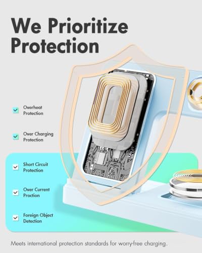 GETPALS Wireless Charger iPhone Charging Station for Apple Multiple Devices - color: Blue