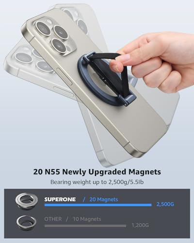SUPERONE for MagSafe Phone Grip Kickstand, Magnetic Phone Ring Holder