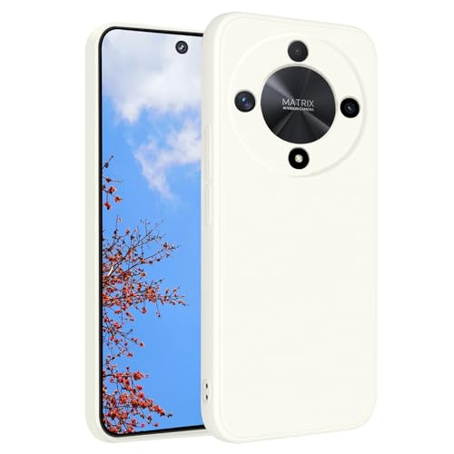 Phone Case for Honor Magic 6 Lite, Silky Soft Touch for Honor Magic 6 Lite Case Silicone Shockproof Slim Cute Anti Fingerprint Protective Cover Aesthetic (White) - color: White