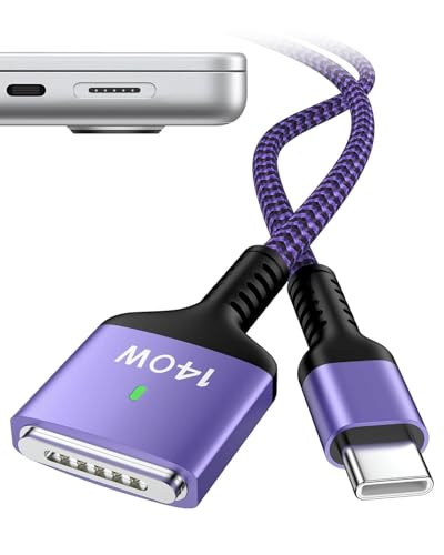 140W MagSafe 3 Cable 6.6ft, Mac Charging Cable for Apple MacBook Pro/Air - color: Purple