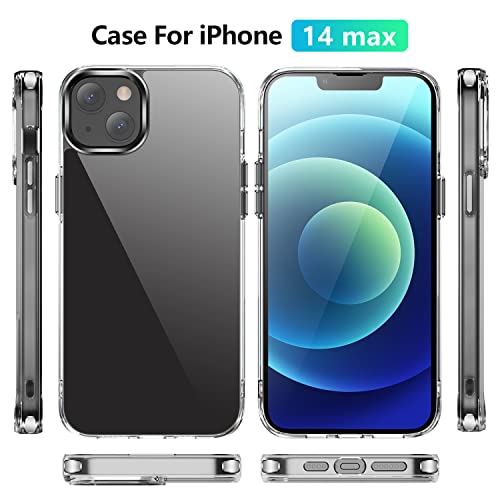 navor Transparent Diamond Clear Phone Case Compatible with iPhone 14 Plus 6.7-inch Lightweight Anti-Yellowing Scratch-Resistant Slim Fit Shockproof Military Grade Anti Drop [Clear] - size: iPhone 14 Plus 6.7"