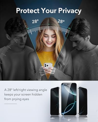 ESR 3 Pack for iPhone 16 Pro Privacy Screen Protector, Classic - size: iPhone 16 Pro 6.3 inch