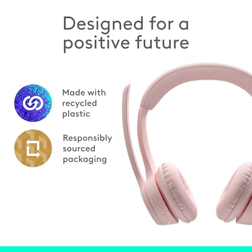 Logitech Zone 300 Wireless Bluetooth Headset with Noise Canceling - Rose - color: Rose