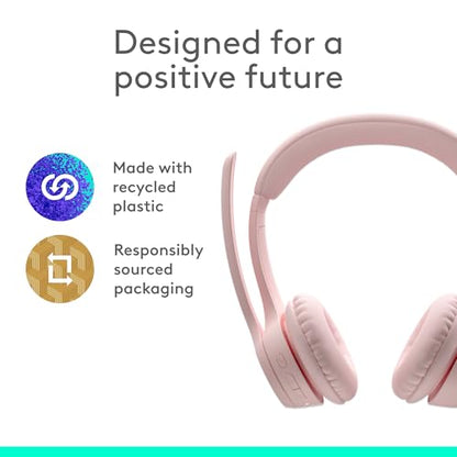 Logitech Zone 300 Wireless Bluetooth Headset with Noise Canceling - Rose - color: Rose