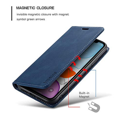 japezop Compatible with iPhone 11 Case,iPhone 11 Case Wallet with[RFID Blocking] Card Holder Kickstand, Leather Flip Wallet Case for iPhone 11 6.1 inch(Blue) - color: Blue, size: iPhone 11 6.1 Inch