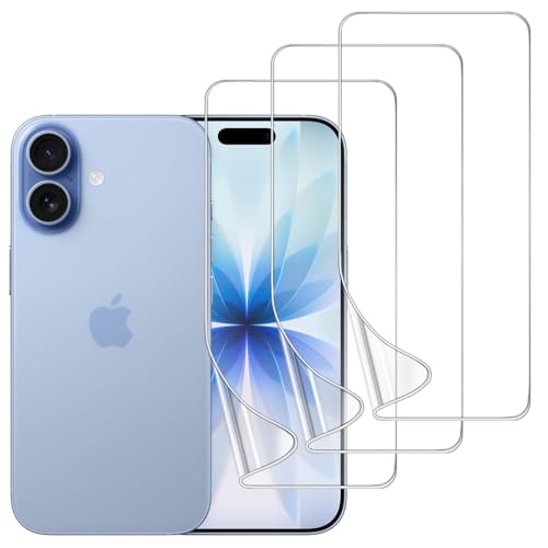 3 Pack TPU Screen Protector for iPhone 17, Self-Healing HD Clear Soft Flexible Hydrogel Film Compatible with iPhone 17 6.3" - Scratch-Resistant, Bubble Free, Easy Installation - size: iPhone 17