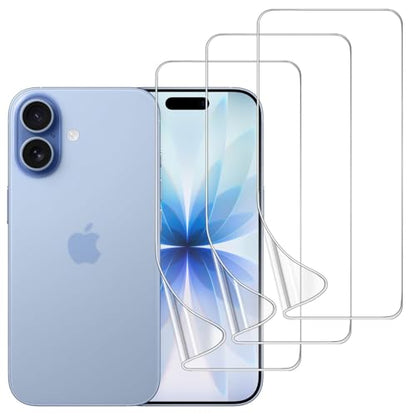 3 Pack TPU Screen Protector for iPhone 17, Self-Healing HD Clear Soft Flexible Hydrogel Film Compatible with iPhone 17 6.3" - Scratch-Resistant, Bubble Free, Easy Installation - size: iPhone 17