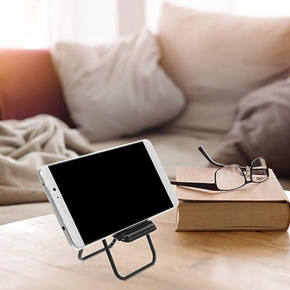 STOBOK 12Pcs Mini Folding Chair Phone Stand, Black Foldable Cell Phone Holder for Desk, Hands-Free Portable Desktop Stand Cute Decor for Smartphone & Tablet (Pack of 2) - size: 12.5 x 6.5 x 5.4 cm (1:12 Scale) (Pack of 2)