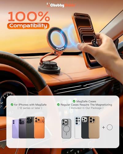ChubbyGrip AirVac Vacuum Magnetic 360° Adjustable Phone Mount - color: A-Vacuum Base