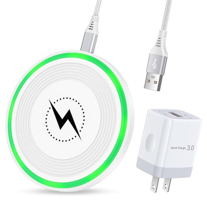 Wireless Charger Fast Charging Pad 15W with 18W Quick Charger Block Cargador Inalambrico Compatible with Samsung Galaxy S25 Edge Ultra S25+ S25 Plus Z Fold 6 Flip 6 5 S24 S24+ S24 S23 FE S22 S21 S20