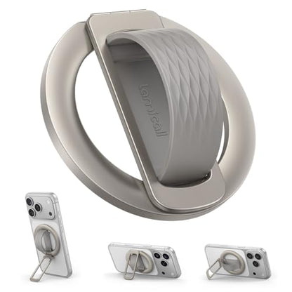 Lamicall Magnetic Phone Grip Holder for MagSafe - Soft Silicone Finger Loop - color: Titanium - Zinc Alloy - Silicone Grip