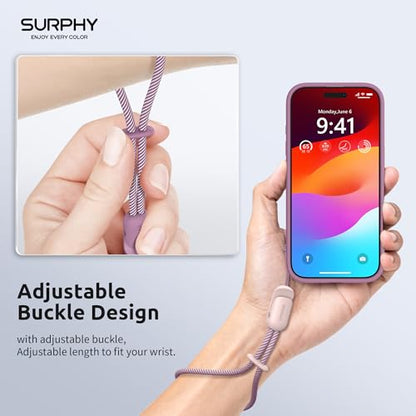 SURPHY 2 Pack Phone Lanyard, Phone Wrist Strap for Case, Camera Wrist Strap - color: Pink & Lilac Purple